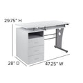 3-Drawer Pedestal Computer Desk with Keyboard Tray