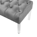 Roundhill Furniture Valley Velvet Upholstered Bench with Button Tufting and Acrylic Legs