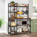 43-Inch Kitchen Bakers Rack with Microwave Stand - 5-Tier Utility Storage Shelf and 10 Hooks for Kitchen and Living Room