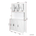 Spacious Kitchen Pantry Storage Cabinet Featuring Glass Doors