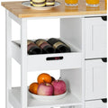 Kleio Solid Wood Kitchen Island Storage Cart with 3 Drawers - Rolling Serving Trolley