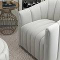 Swivel Accent Chair with Ottoman Set and Upholstered Cushion
