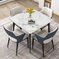 Contemporary Slate Kitchen Dining Table with Sintered Stone Surface and Metal Legs (Table Only) - 31.5 x 31.5 x 30 inches