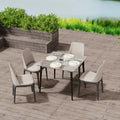 Contemporary Slate Kitchen Dining Table with Sintered Stone Surface and Metal Legs (Table Only) - 31.5 x 31.5 x 30 inches