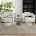 Modern Upholstered Armchair with 360-Degree Swivel Design