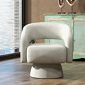 Modern Upholstered Armchair with 360-Degree Swivel Design