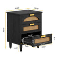20-Inch Green Wooden Nightstand with 3 Drawers - Bedside Storage Cabinet for Bedroom