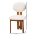 Kacela Contemporary Japandi Boucle Upholstered Wood Dining Chair Set - 2 Pieces