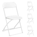 Set of 4 Portable Stackable Plastic Folding Chairs with Steel Frame for Indoor and Outdoor Events