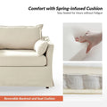 Sophie Contemporary Oversized Slipcovered Armchair and Ottoman with Lockable Rear Wheels