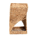 Pelleas Contemporary Bohemian Natural Brown Seagrass and Wood Side Table