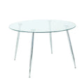 Contemporary Minimalist Glass Table with Premium Tempered Glass and Metal Frame