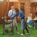 Kleio 4-Tier Wooden Kitchen Cart with Wheels and Baskets - Mobile Utility Storage