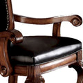 Set of 2 Chateau De Ville Black PU Armchairs with Cherry Accents