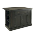 Nantucket Black Wood Kitchen Island with Granite Inlay