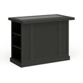Nantucket Black Wood Kitchen Island with Granite Inlay