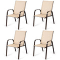 Costway Set of 4 Patio Chairs with Armrests for Garden and Deck - View Details