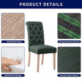 CHUN YI Modern Linen Parsons Dining Chairs - Set of 2 with Button Detail