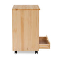 25.25-Inch Natural Brown Wide Rolling Storage Cabinet Featuring 6 Drawers