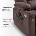 MCombo Compact Power Lift Recliner Chair with Massage and Heat for Seniors, Faux Leather Model 7569