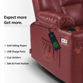 MCombo Compact Power Lift Recliner Chair with Massage and Heat for Seniors, Faux Leather Model 7569