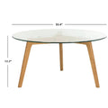 SAFAVIEH Rachelle Mid-Century Round Glass Coffee Table - Dimensions: 35.4" W x 35.4" D x 17.7" H