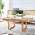 SAFAVIEH Gerdhilde Tropical Boho Coastal Rattan Rectangle Coffee Table - 47" W x 24" D x 18" H