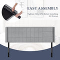 Javlergo Adjustable Upholstered Wingback Headboard for Queen/King Size Beds with Double Nailhead Trim