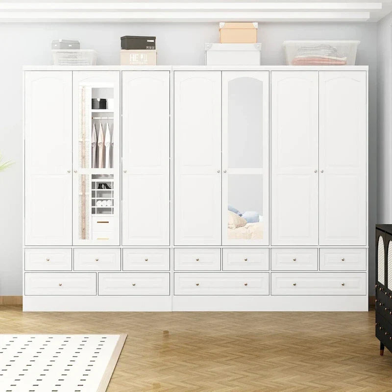 78.7H Combo Twin Wardrobe Set: Stylish and Functional Armoires for Your Closet