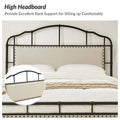 HULALA HOME Eufemia Industrial 62-Inch High Headboard Metal Platform Bed Frame