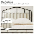 HULALA HOME Eufemia Industrial 62-Inch High Headboard Metal Platform Bed Frame