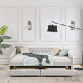 Upholstered Tufted Queen Size Daybed Sofa Bed with Storage Drawers