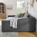 Upholstered Tufted Queen Size Daybed Sofa Bed with Storage Drawers