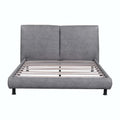 Queen-Sized Polyester Platform Bed Featuring Dual Oversized Headrests