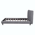 Queen-Sized Polyester Platform Bed Featuring Dual Oversized Headrests