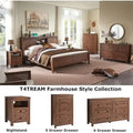 Farmhouse Platform Bed with Storage Headboard Sliding Doors and Charging Station