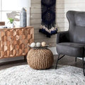 Nuloom York Classic Solid Knitted Jute Ottoman Pouf
