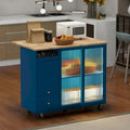 Merax Spacious Kitchen Island Cart with Adjustable Shelf and Dual Drawers