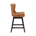 LUE BONA Set of 4 Mid-Century Modern 26-Inch Swivel Counter Stools with Faux Leather and Fabric Upholstery for Kitchen Island