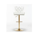 Set of 2 Adjustable Swivel Bar Stools with Gold Base by Best Master Furniture