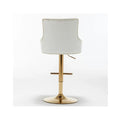 Set of 2 Adjustable Swivel Bar Stools with Gold Base by Best Master Furniture