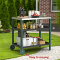 Portable Kitchen Island Grill Cart for Patios