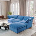 Modern L-Shaped Sectional Sofa with Chaise Ottoman - Deep and Comfortable Modular Design