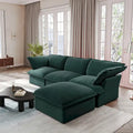 Modern L-Shaped Sectional Sofa with Chaise Ottoman - Deep and Comfortable Modular Design