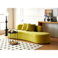 90.2-Inch Curved Velvet Half Moon Sofa for Living Room