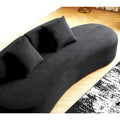 90.2-Inch Curved Velvet Half Moon Sofa for Living Room