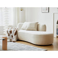 90.2-Inch Curved Velvet Half Moon Sofa for Living Room