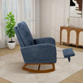 Ergonomic High Back Rocking Chair with Adjustable Footrest