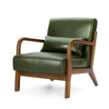 Glitzhome Set of 2 Mid-Century Modern PU Leather Accent Chairs - 30.75H with Cushions (25.75W x 33.75D)
