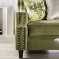 Olie Green Solid Wood Padded Loveseat - Transitional Style by Furniture of America